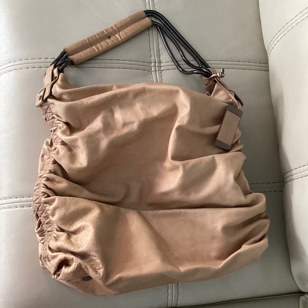 Kenneth Cole runched tan bag